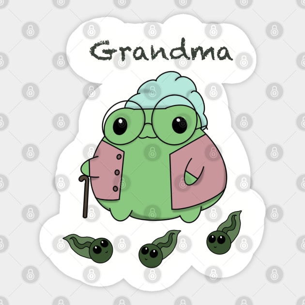 Granny Froggy with Tadpoles Sticker by PrincessFroggy Designs